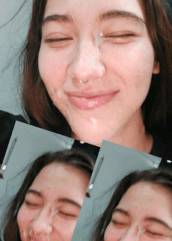 A esta pendeja le encanta la leche en la cara 9